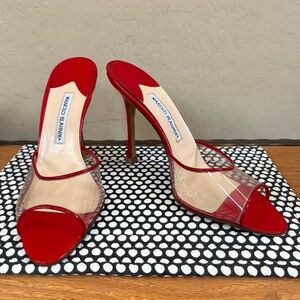 Manolo Blahnik Jadifa Stiletto Mules EU 41
